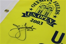 Jim Furyk Signed 2003 US Open at Olympia Fields Yellow Screen Flag BECKETT #AA26379