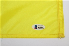 Jim Furyk Signed 2003 US Open at Olympia Fields Yellow Screen Flag BECKETT #AA26379