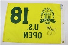 Jim Furyk Signed 2003 US Open at Olympia Fields Yellow Screen Flag BECKETT #AA26379