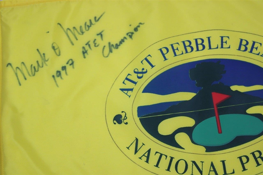 Mark O'Meara Signed 1997 AT&T Pebble Beach 18th Hole Course Used Flag from Record 5th Win JSA ALOA