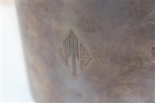 Sterling Silver Hand Etched Pocket Monogrammed Flask 