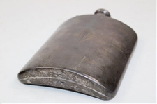 Sterling Silver Hand Etched Pocket Monogrammed Flask 