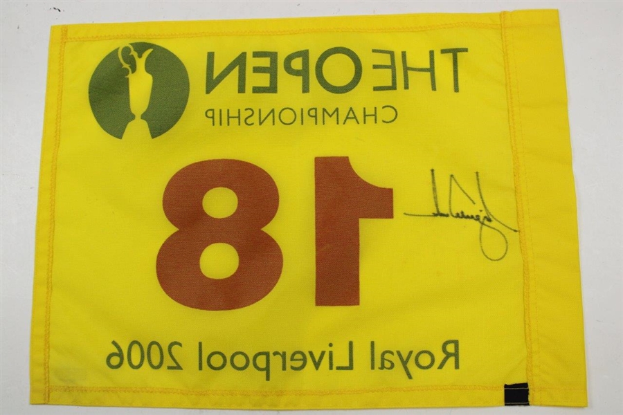 Tiger Woods Signed 2006 The OPEN at Royal Liverpool Flag #UDA SHO45998