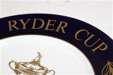 1985 The Ryder Cup at The Belfry Ltd Ed Aynlsey Wall Blue with Gold 'Trophy' Porcelain Plate
