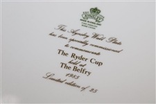 1985 The Ryder Cup at The Belfry Ltd Ed Aynlsey Wall Blue with Gold 'Trophy' Porcelain Plate