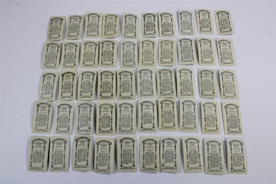 Complete Set of Fifty (50) W.D. & H.O. Wills Bristol & London Homeland Evets Tobacco Cards