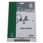 Dustin Johnson Signed 2016 US Open at Oakmont USGA Guest Badge JSA ALOA