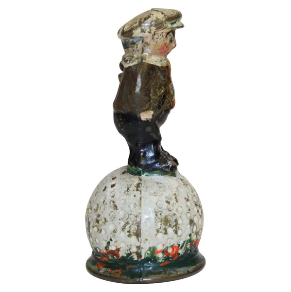 Vintage Hand Painted Brass Caddie Bell