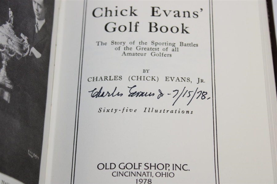 Chick Evans Signed & Dated 1978 'Chick Evans' Golf Book' JSA ALOA
