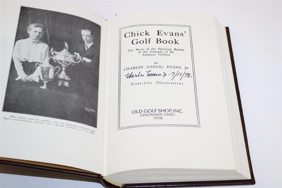 Chick Evans Signed & Dated 1978 'Chick Evans' Golf Book' JSA ALOA