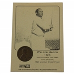 Walter Hagen 1929 Authenticated Ink Lincoln Wheat Penny Card