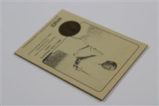 Walter Hagen 1929 Authenticated Ink Lincoln Wheat Penny Card