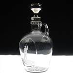 c.1900 Reed & Barton Whiskey Decanter w/Sterling Silver Thistle Stopper