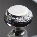c.1900 Reed & Barton Whiskey Decanter w/Sterling Silver Thistle Stopper