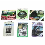 2001, 2002, 2004, 2005, 2006 & 2010 Masters SERIES Badges - Tiger & Mickelson Wins