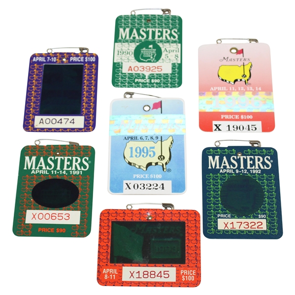 1990-1996 Masters Tournament SERIES Badges