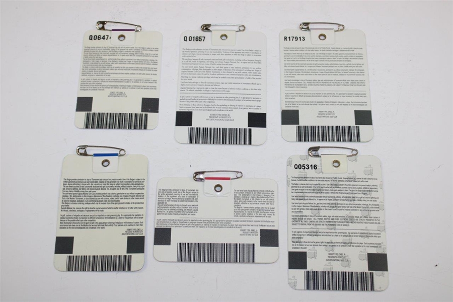 1998-2003 Masters Tournament SERIES Badges