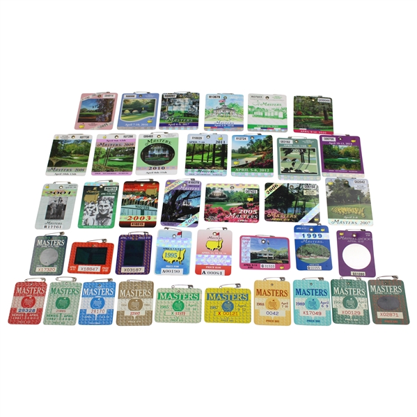 1981-2020 Masters Tournament SERIES Badges - Missing 1986 & 1997