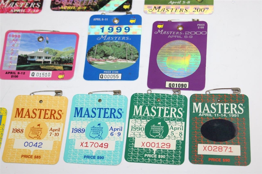 1981-2020 Masters Tournament SERIES Badges - Missing 1986 & 1997
