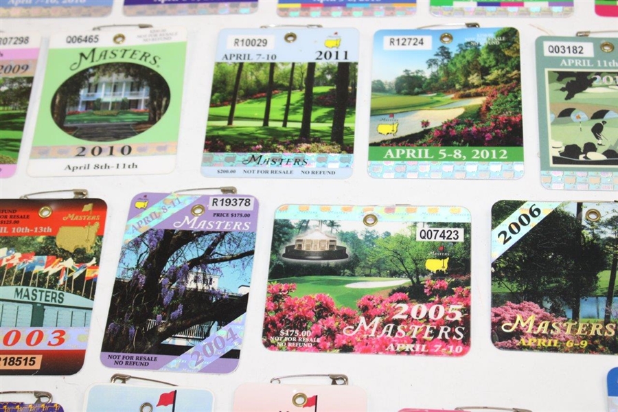 1981-2020 Masters Tournament SERIES Badges - Missing 1986 & 1997
