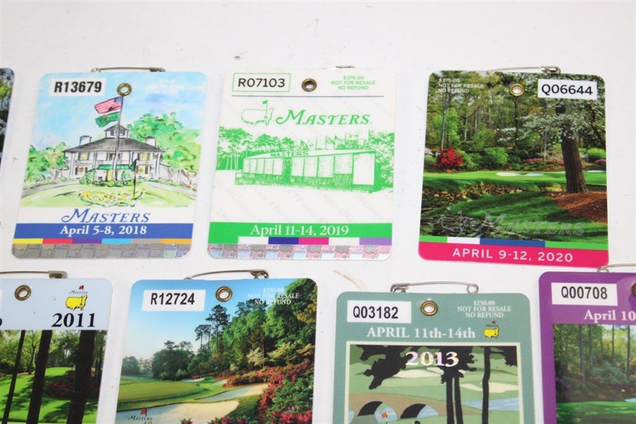 1981-2020 Masters Tournament SERIES Badges - Missing 1986 & 1997