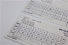 Mickelson/Watson/Stricker/O'Meara/Lehman/Mayfair Signed 1998 Match Used Tour Championship Scorecards