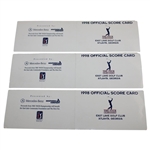 Mickelson/Watson/Stricker/O'Meara/Lehman/Mayfair Signed 1998 Match Used Tour Championship Scorecards