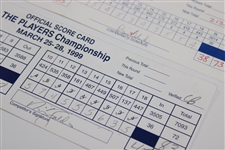 Faldo, Floyd & Watson Signed Match Used Scorecards - The Players, Doral-Ryder Open & Byron Nelson Classic
