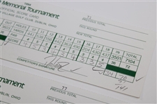 Sutton/Els/Love III/Simpson/Wadkins/Crenshaw Signed 1994 Match Used Memorial Tournament Scorecards