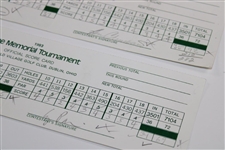 Mize/Pavin/Crenshaw/Perry/Nelson Signed 1994 Match Used Memorial Tournament Scorecards