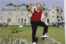 Jack Nicklaus Signed 8x10 Farewell from the Swilcan Bridge Photo JSA ALOA