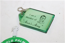 Lot of Arnold Palmer Arnie's Army Badges, Ruler, Keychain & Putting Cup