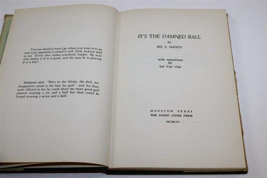 1951 'It’s the Damned Ball' 2nd Edition Book by Ike Handy Signed By Author
