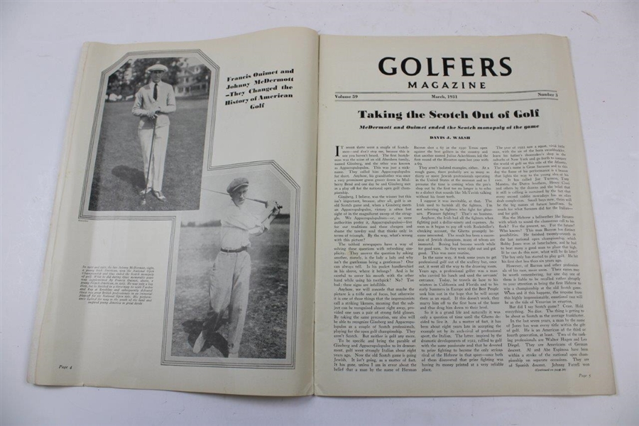 1931 Golfers Magazine Issue w/Walter Hagen on the Cover - March
