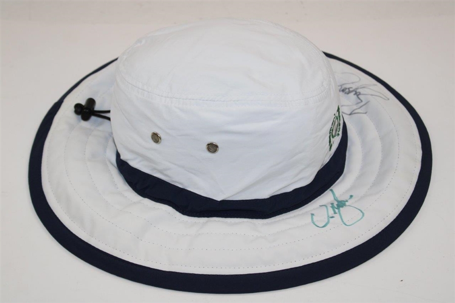 Bryson Dechambeau & Urban Meyer Signed Memorial Tournament Bucket Hat JSA ALOA