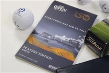150th OPEN at St. Andrews Scorecard Holder, Yardage Book, Sleeve & 6 Logo Golf Balls