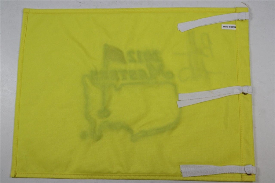 Bubba Watson Stunningly Huge Signed 2012 Masters Embroidered Flag JSA ALOA - Photo Match