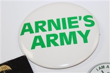 Two (2) Arnie's Army Pins w/Canadian Open Tab & 50th Ann. Pin in Original Package