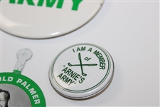 Two (2) Arnie's Army Pins w/Canadian Open Tab & 50th Ann. Pin in Original Package