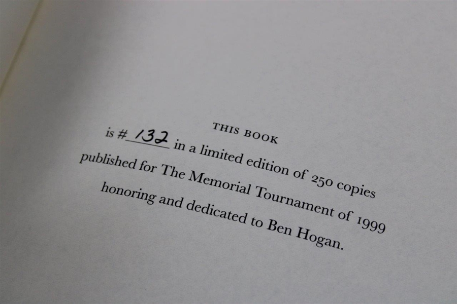 1999 The Memorial Tournament Ltd Ed Book Honoring & Dedicated to Ben Hogan #132/250