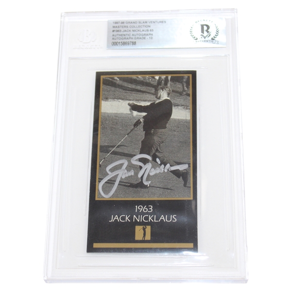 Jack Nicklaus Signed 1997-98 GSV Masters Collection '1963' Jack Nicklaus Card - Beckett Authentic