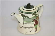 1920's Royal Doulton Golf Themed Teapot with Lid - R. Wayne Perkins Collection