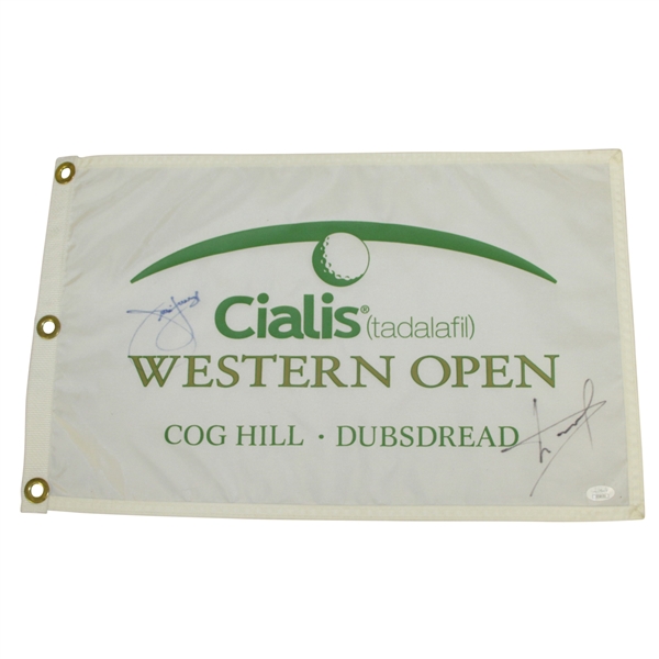 Jim Furyk & Luke Donald Signed Western Open Flag JSA #EE56162