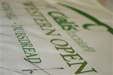 Jim Furyk & Luke Donald Signed Western Open Flag JSA #EE56162