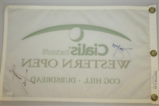 Jim Furyk & Luke Donald Signed Western Open Flag JSA #EE56162