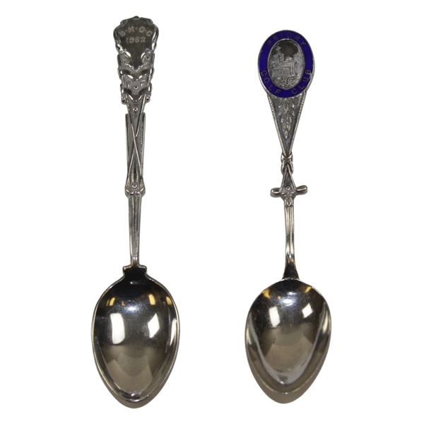 1932 Priory Golf Club Sterling/Enamel English Golf Spoon & 1962 Sterling English Golf Spoon