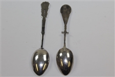 1932 Priory Golf Club Sterling/Enamel English Golf Spoon & 1962 Sterling English Golf Spoon