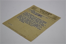 1948 Western Union Invite to Ed Furgol to Play Cavalier Specialists Golf Tournament - March 2nd