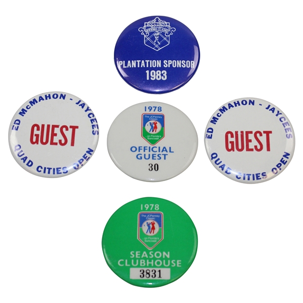 Sam Sneads JC Penney, Ed McMahon & Senior Classic Guest & Sponsor Badges