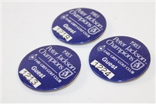 Sam Snead's 1983 Peter Jackson Champions at Earl Grey Golf Club Guest Badges